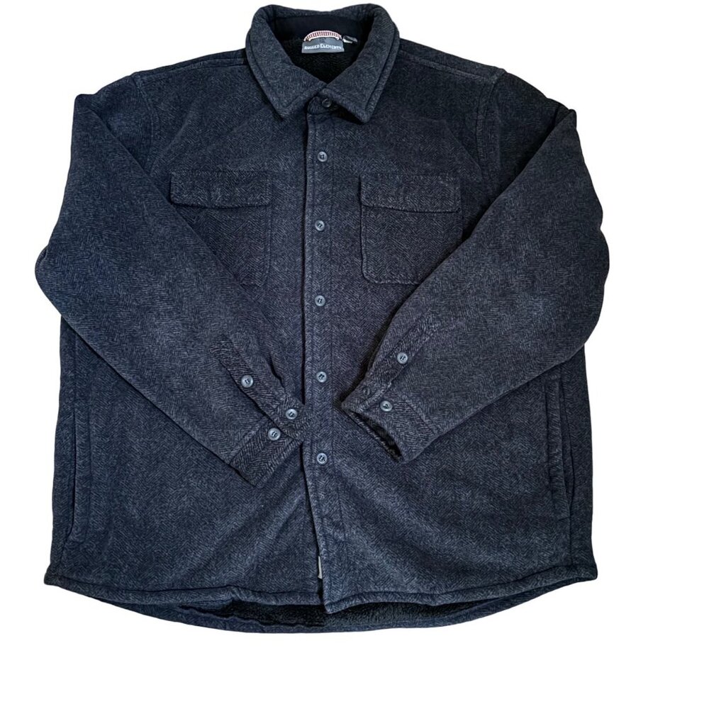 Rugged Elements Sherpa Lined Fleece Shirt Jacket Charcoal Gray‎ - Size XL